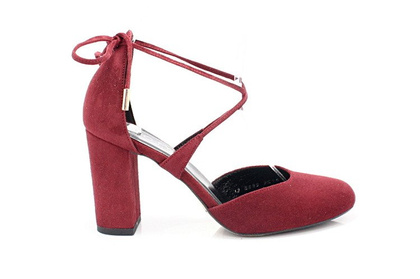 Wiązane na kostce, taneczne - KOTYL 5899 BORDOWE