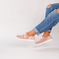 Lekkie półbuty damskie - HEY DUDE WENDY FUNK COASTAL JUTE 43182-680 RÓŻOWE