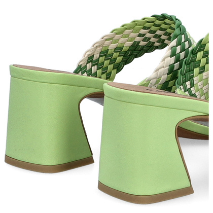 Stylowe klapki na obcasie - CAPRICE 9-27213-42 ZIELONE