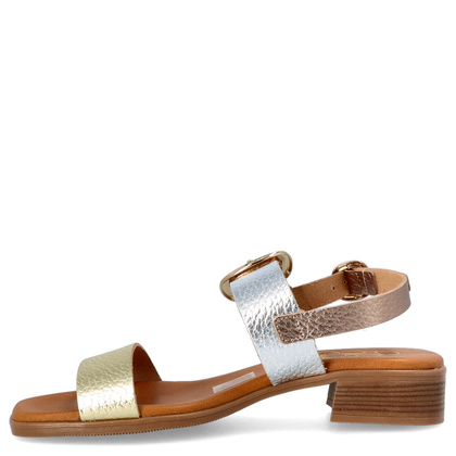 Eleganckie sandały ze skóry - OH! MY SANDALS 5609 ZŁOTO SREBRNE