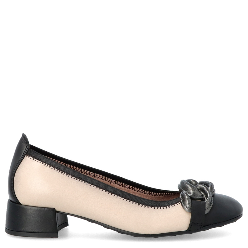 Hiszpańskie czółenka z klamrą - HISPANITAS CHI254349 BEŻOWO CZARNE