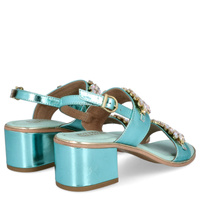 Eleganckie sandały ze skóry - BOTTEGA SMERALDA 3LN24C NIEBIESKIE