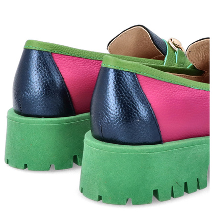 Kolorowe mokasyny ze skóry - TYMOTEO A1003 KOLOROWE