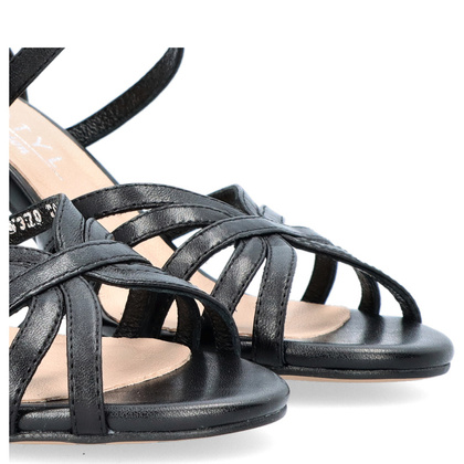 Skórzane sandałki do tańca - KOTYL 4370 CZARNE