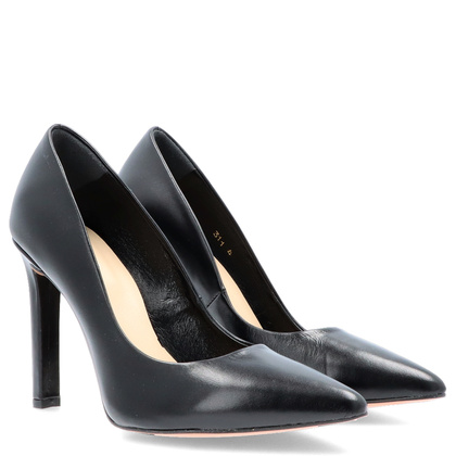 Klasyczne szpilki ze skóry - TYMOTEO 594 CZARNE