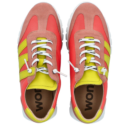 Hiszpańskie sneakersy premium - WONDERS A-2476 KORALOWE