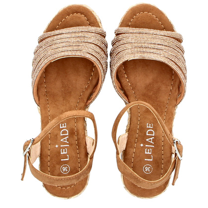 Sandały na platformie - LEJADE 3350 BRĄZOWE