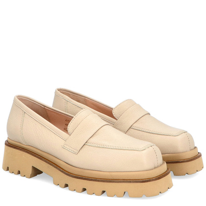 Lordsy na grubszej podeszwie - TYMOTEO M2100 BEŻOWE