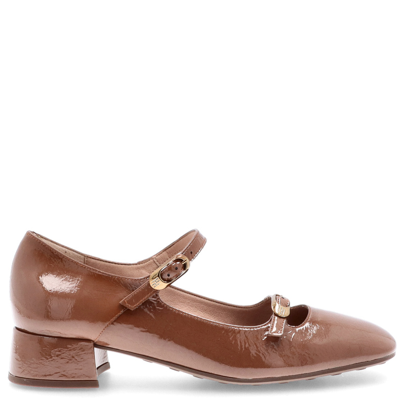 Lakierowane czółenka z paseczkami - HISPANITAS HI254207 BRĄZOWE