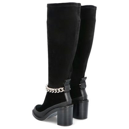 Modne zamszowe kozaki - SCAVIOLA M-69 CZARNE