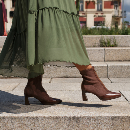 Hiszpańskie botki z zamkiem - HISPANITAS HI254186 BRĄZOWE