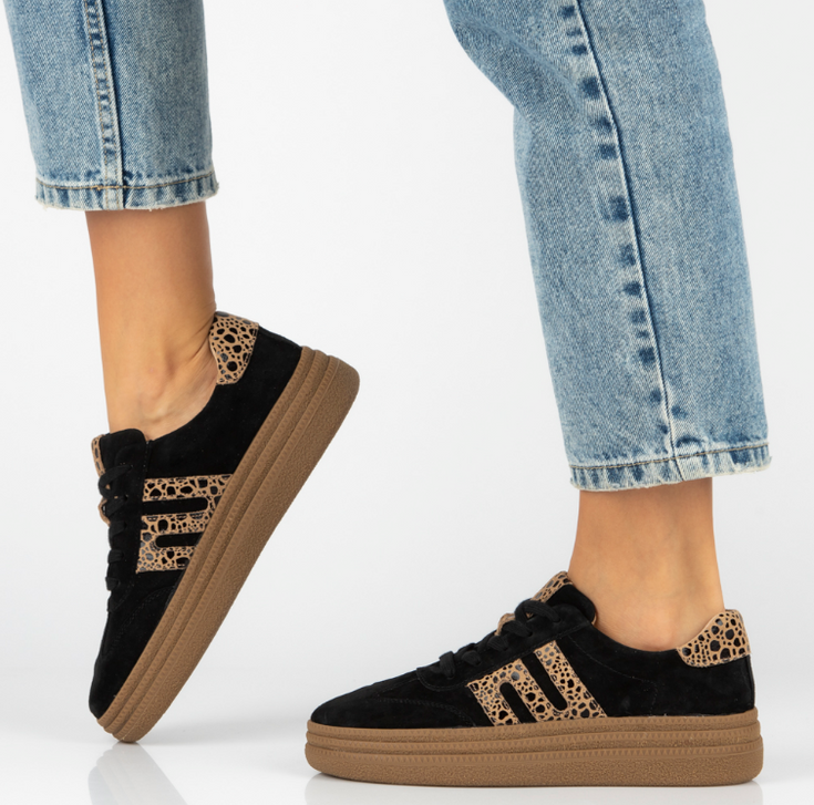 Modne sneakersy ze skóry - FILIPPO DP7114/25 CZARNE