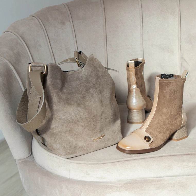 ZESTAW BUTY + TOREBKA - HISPANITAS HI254219 TOSCANIO G100 BEŻOWY