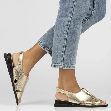 Lekkie sandały ze skóry - FILIPPO DS4470/25 ZŁOTE