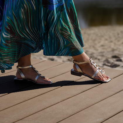 Skórzane sandałki - GIOSEPPO 74347 ZŁOTE