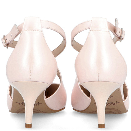 Buty ślubne na niskiej szpilce - KOTYL 5419 PERŁOWY RÓŻ