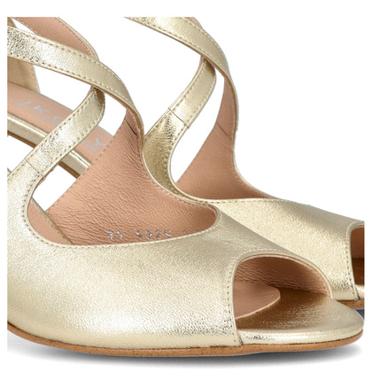 Taneczne sandałki ze skóry - KOTYL 4325 ZŁOTY LICO
