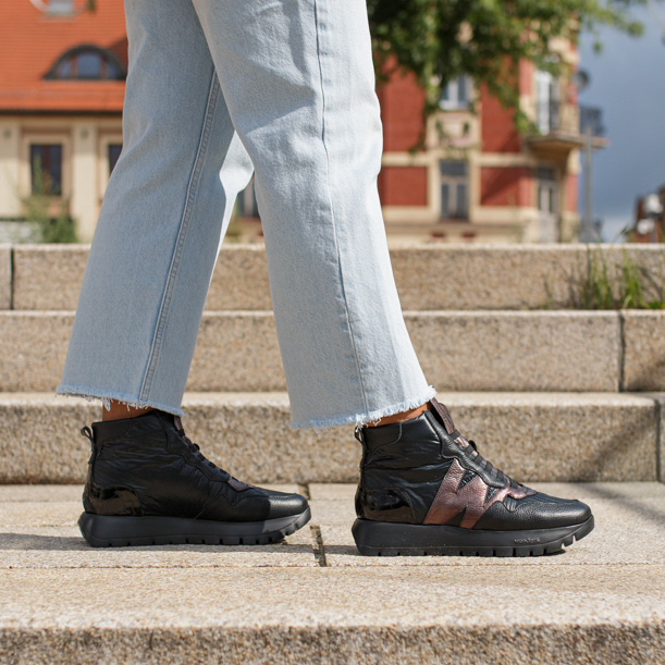 ZESTAW BUTY I TOREBKA - WONDERS A-2493 WB-54025 CZARNY