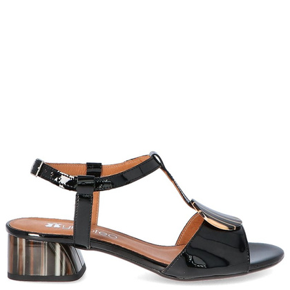 Eleganckie sandały z ozdobą - TYMOTEO GABI CZARNE