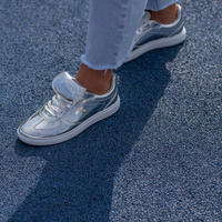 Sneakersy damskie - KARL LAGERFELD ATLAS KL63820 SREBRNE