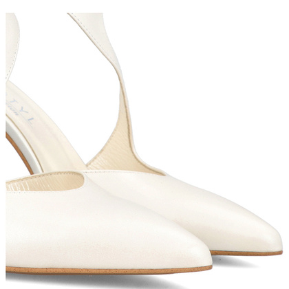 Szpilki ślubne z paskami - KOTYL 8507 BIAŁE PERŁOWE