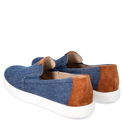 Wsuwane półbuty męskie - CAPRICE 9-14800-42 JEANSOWE