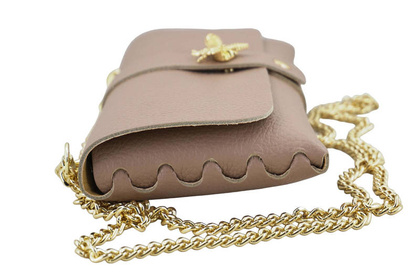 Torebka ze skóry naturalnej - BARBERINIS 958/1 PUDROWY RÓŻ