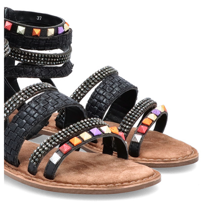 Sandały damskie gladiatorki - LAZAMANI LA75406 CZARNE