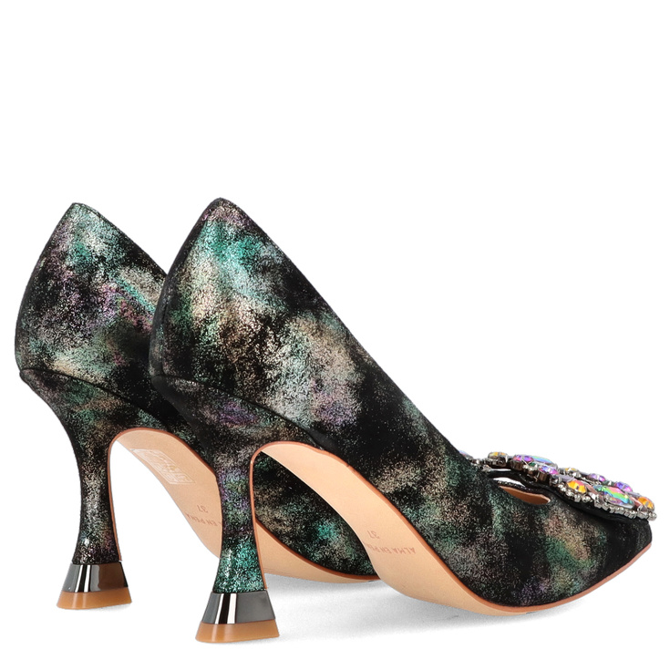 Hiszpańskie szpilki z ozdobą - ALMA EN PENA I250434 CZARNE