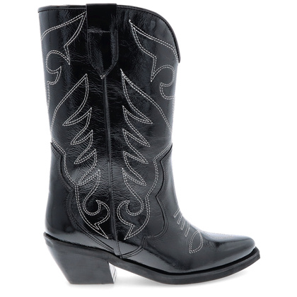 Modne lakierowane kowbojki - TYMOTEO 2167 CZARNE