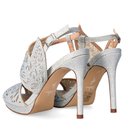 Sandały z asymetryczną cholewką - MENBUR 23938 SREBRNE