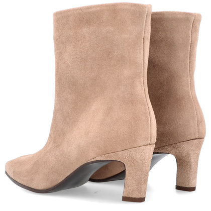 Skórzane botki na obcasie - TYMOTEO G1076 BEŻOWE