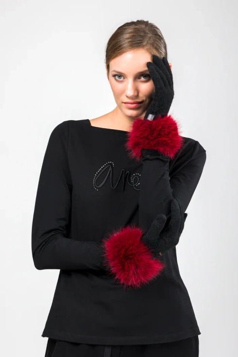 Dzianinowe rękawiczki damskie - ANEKKE MADEMOISELLE 41482-071