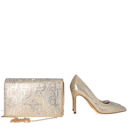 Błyszczące szpilki z kamieniami - MENBUR 23345 ZŁOTO