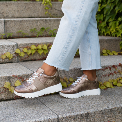 Hiszpańskie sneakersy premium - WONDERS A-2492 ZŁOTE