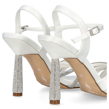 Sandały ślubne z cyrkoniami - MENBUR 25641 BIAŁE