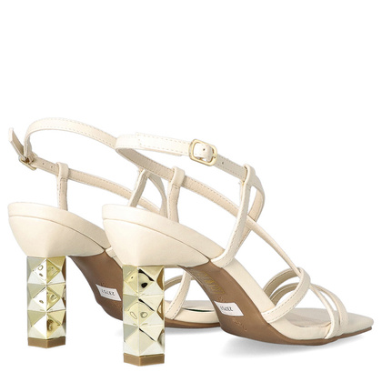 Sandały na ozdobnym słupku - MENBUR 23757 ECRU