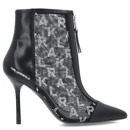 Botki na szpilce premium - KARL LAGERFELD SARABANDE KL30955 CZARNE