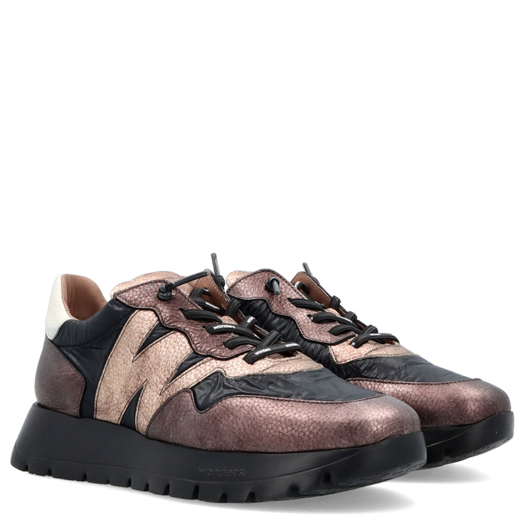 Hiszpańskie sneakersy premium - WONDERS A-2491 METALICZNE
