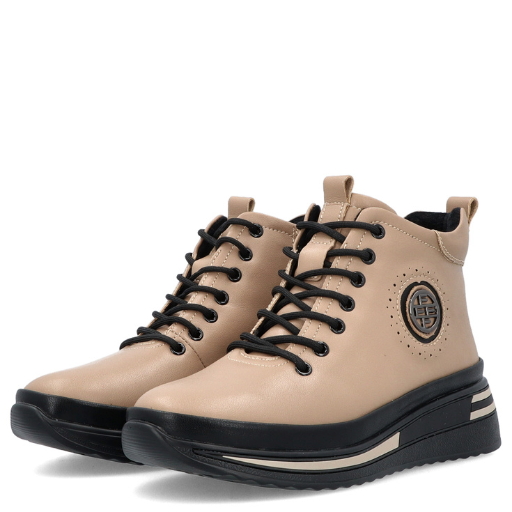 Damskie sneakersy ze skóry - FILIPPO DBT4215/25 BEŻOWE