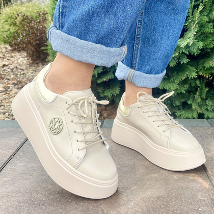 Sportowe buty damskie - FILIPPO DP6058/24 BEŻOWE