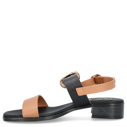 Eleganckie sandały ze skóry - OH! MY SANDALS 5609 CZARNO BRĄZOWE