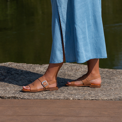 Eleganckie sandały ze skóry - OH! MY SANDALS 5581 BRĄZOWE