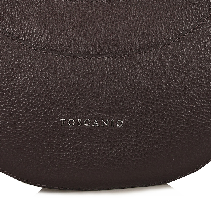 Torebka damska ze skóry - TOSCANIO G21 CIEMNY BRĄZ