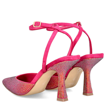 Błyszczące szpilki bez pięty - MENBUR 24789 FUKSJA