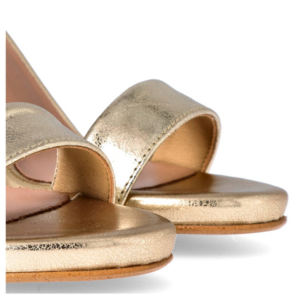 Eleganckie sandały, skóra - TYMOTEO LALI ZŁOTE