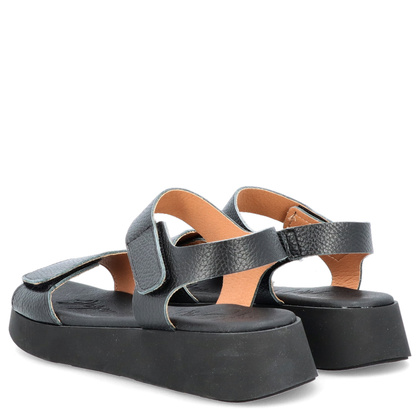 Skórzane sandały zapinane na rzep - OH! MY SANDALS 5650 CZARNE