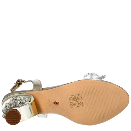 Sandały na modnym obcasie - SCAVIOLA H-06 ZŁOTE