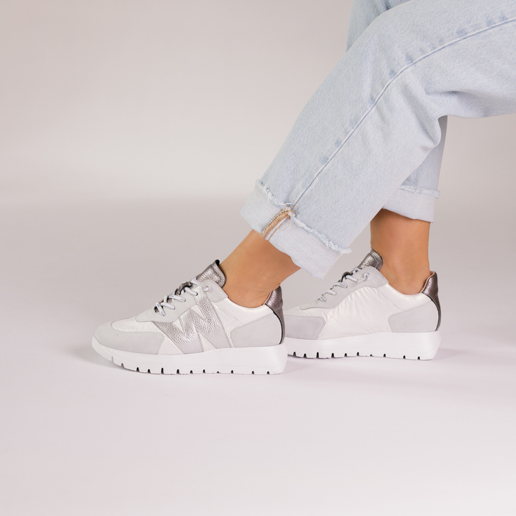 Hiszpańskie sneakersy premium - WONDERS A-2464 SREBRNE