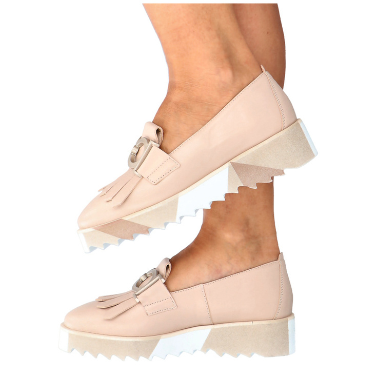 Designerskie mokasyny - TYMOTEO G1017 BEŻ